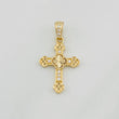 Dije Cruz Trébol Diamantado 1.2g / 1 in Oro Amarillo 18K