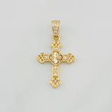 Dije Cruz Trébol Diamantado 1.2g / 1 in Oro Amarillo 18K