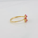 Anillo Flor 1.5g / T7 1/4 Oro Amarillo 18K