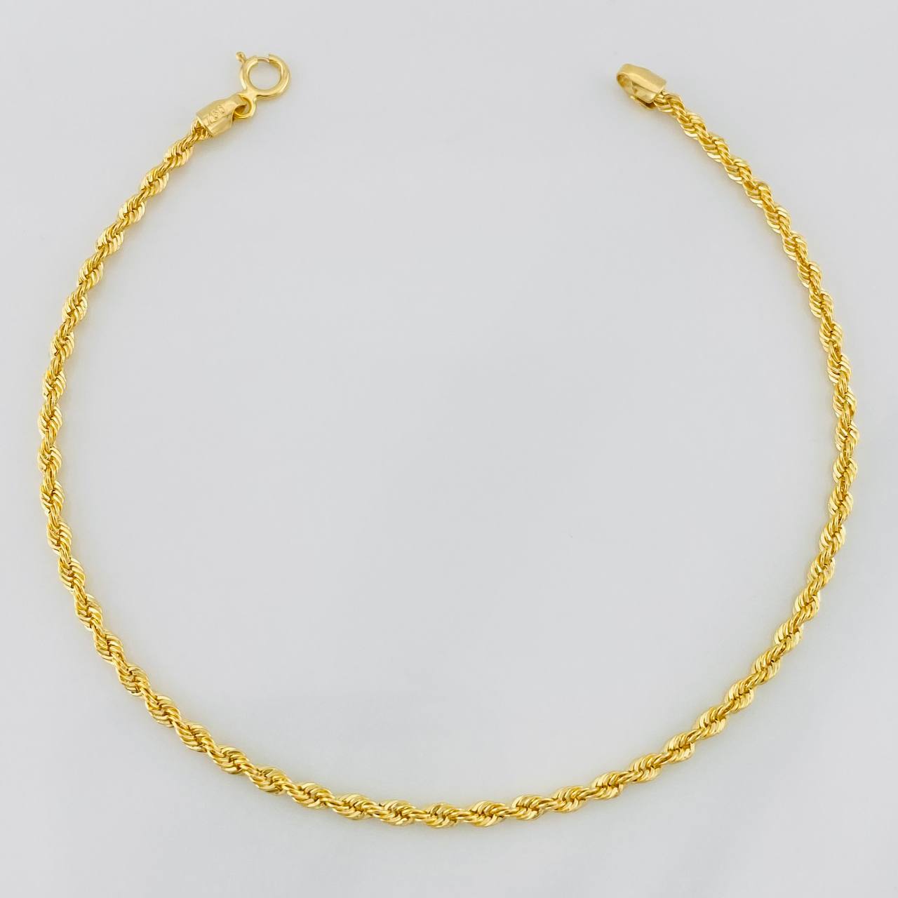 Rope Bracelet 1.35g / 8 in / 2.18mm Yellow Gold 18K