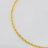 Rope Bracelet 1.35g / 8 in / 2.18mm Yellow Gold 18K
