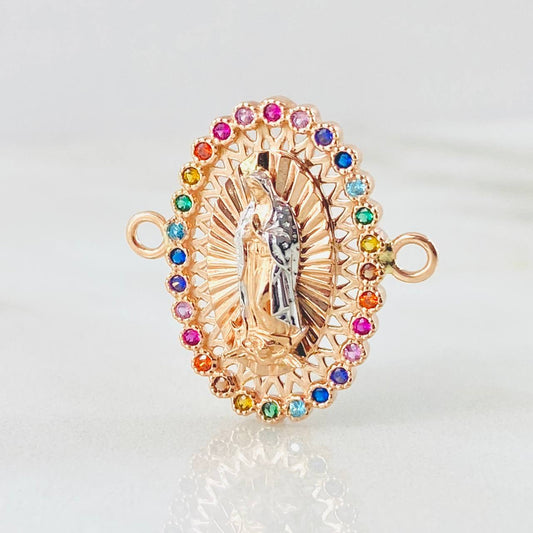Herraje Herraje Virgen Guadalupe 3.95gr / 1 in / Dos Oros Blanco Rosa 18K