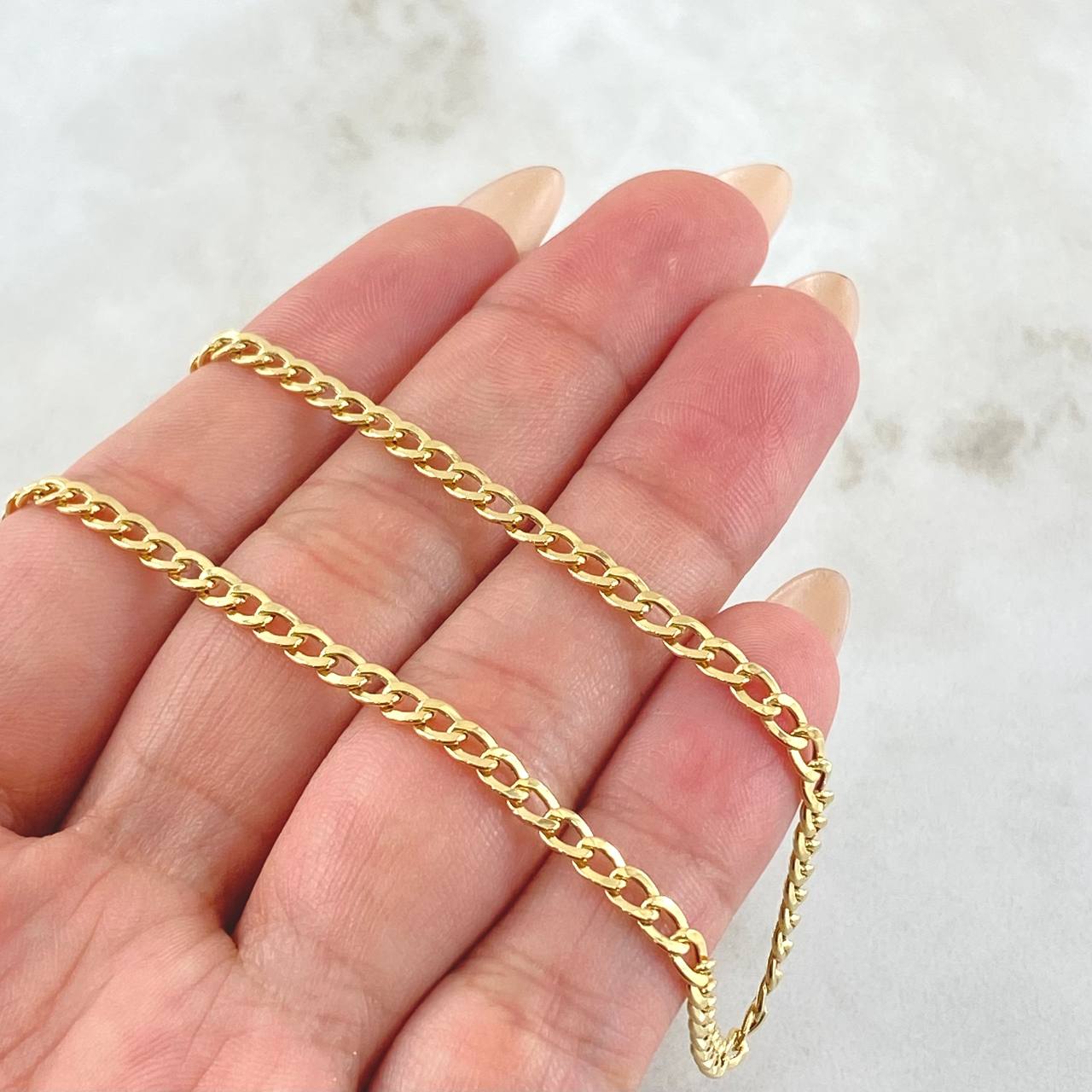 Cadena Cubana 3.8gr / 19 3/4 in / Oro Amarillo +1 18K
