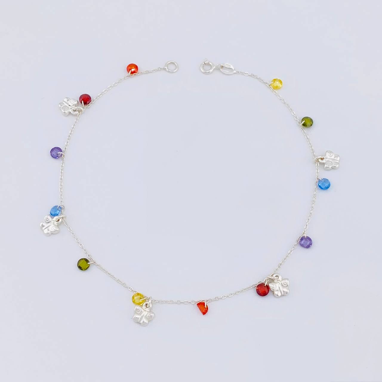 Tobillera Mariposas Colgantes 3.55g / 10 1/4 in / 1.2mm Plata 925 (Oferta)