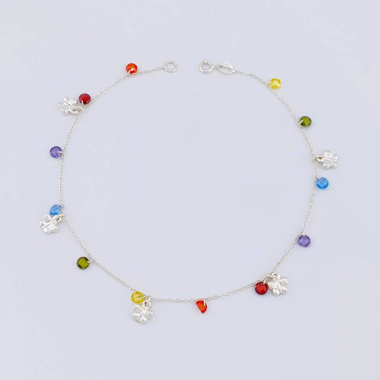 Tobillera Mariposas Colgantes 3.55g / 10 1/4 in / 1.2mm Plata 925 (Oferta)