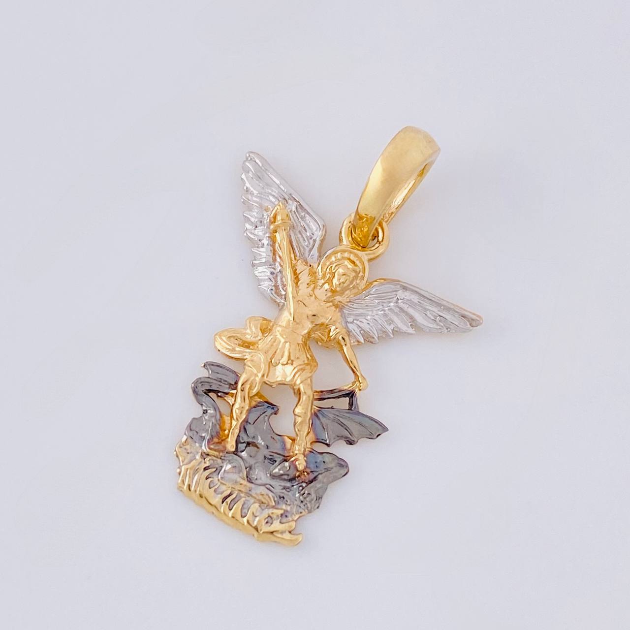 Pendant Saint Michael Archangel 2.4g / 1 in Two-tone Yellow White Gold 18K
