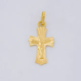 Pendant Cross Christ Curved Tips 0.8g / 1 in Yellow Gold 18K