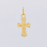 Dije Cruz Cristo Puntas Curvas 0.75g / 1 in Oro Amarillo 18K