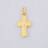 Pendant Cross Christ Curved Tips 0.8g / 1 in Yellow Gold 18K