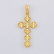 Dije Cruz Trébol Diamantada 2.6g / 1 1/2 in Oro Amarillo 18K