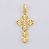 Dije Cruz Trébol Diamantada 2.6g / 1 1/2 in Oro Amarillo 18K