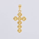 Dije Cruz Trébol Diamantada 2.6g / 1 1/2 in Oro Amarillo 18K