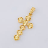 Dije Cruz Trébol Diamantada 2.6g / 1 1/2 in Oro Amarillo 18K