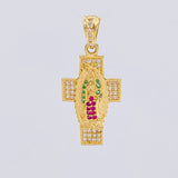 Dije Cruz Virgen del Cramen 3.5g / 1 1/4 in Oro Amarillo 18K