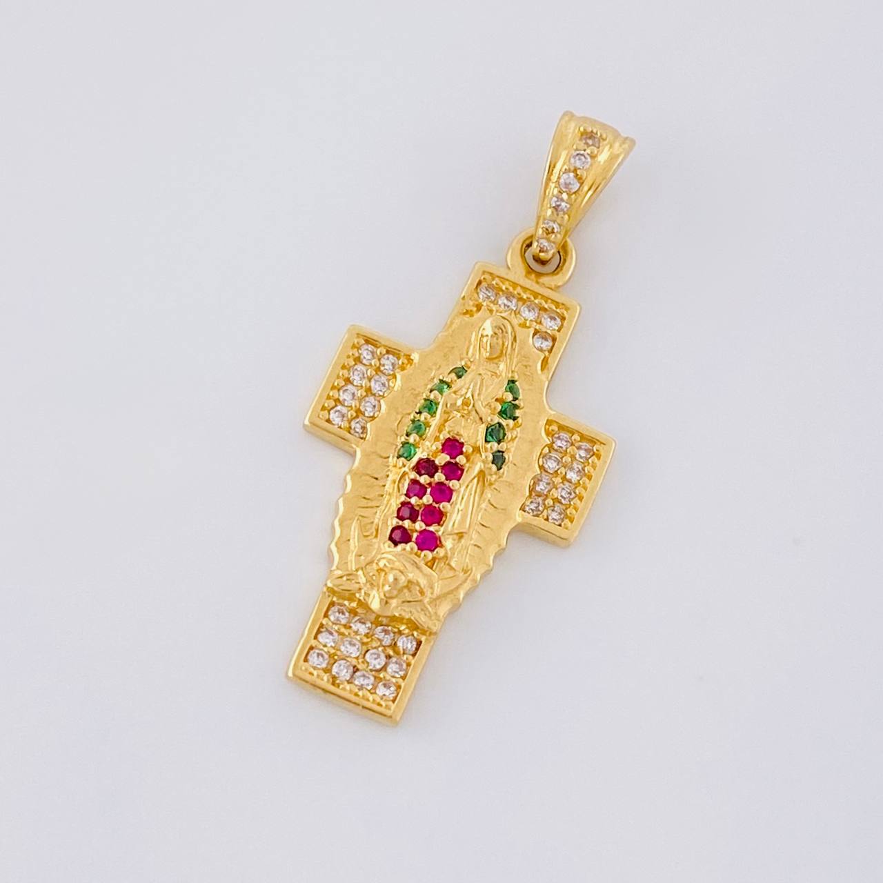 Dije Cruz Virgen del Cramen 3.5g / 1 1/4 in Oro Amarillo 18K