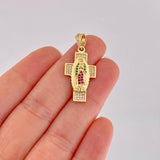 Dije Cruz Virgen del Cramen 3.5g / 1 1/4 in Oro Amarillo 18K