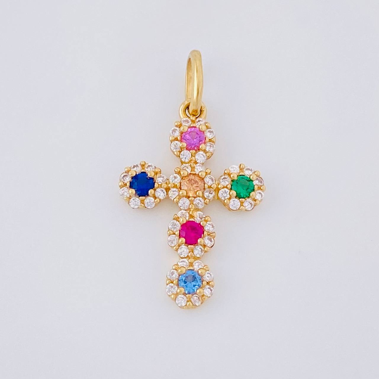 Thick Cross Pendant 1.3g / 1 in Yellow Gold 18K