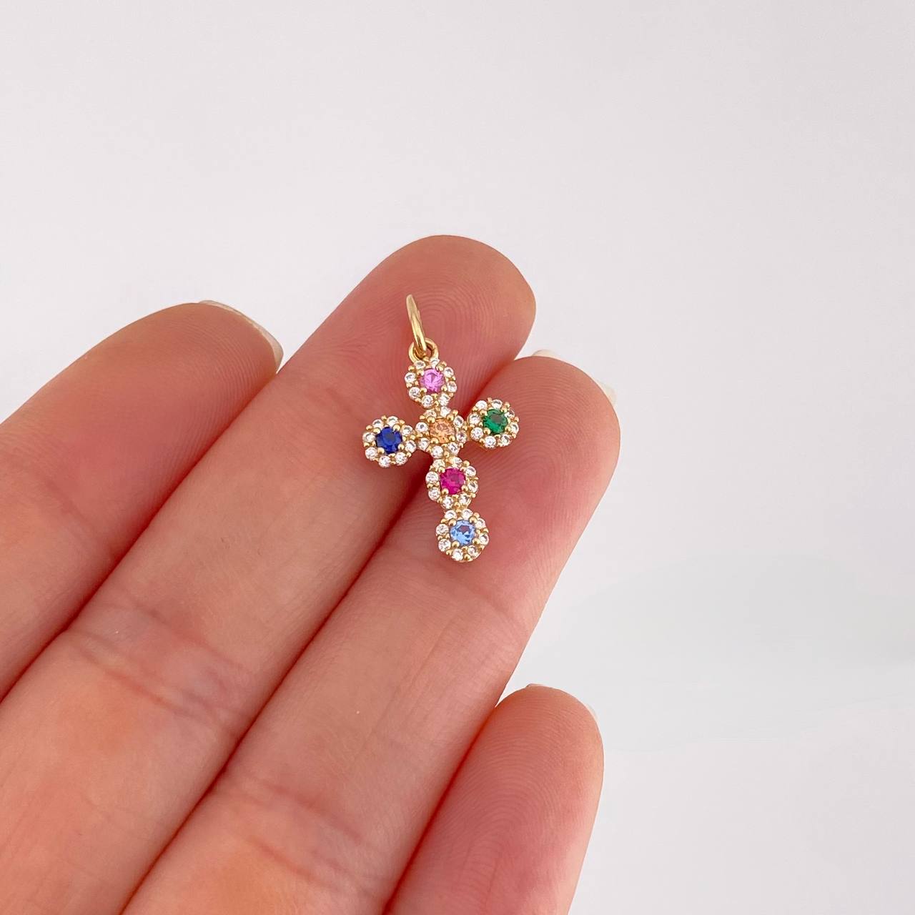 Thick Cross Pendant 1.3g / 1 in Yellow Gold 18K