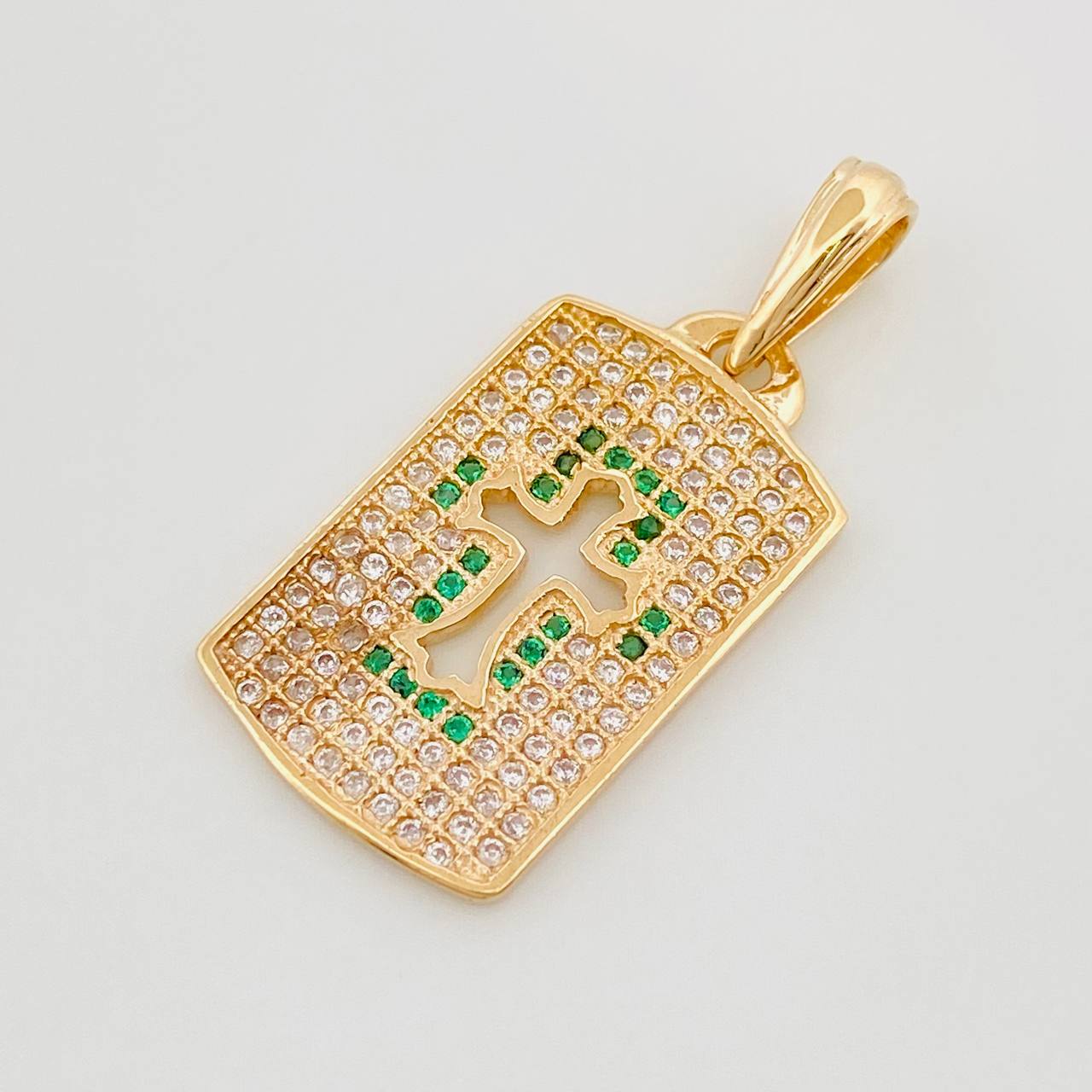 Dije Placa Cruz 2.95 g / 1 1/4 in Oro Amarillo 18K
