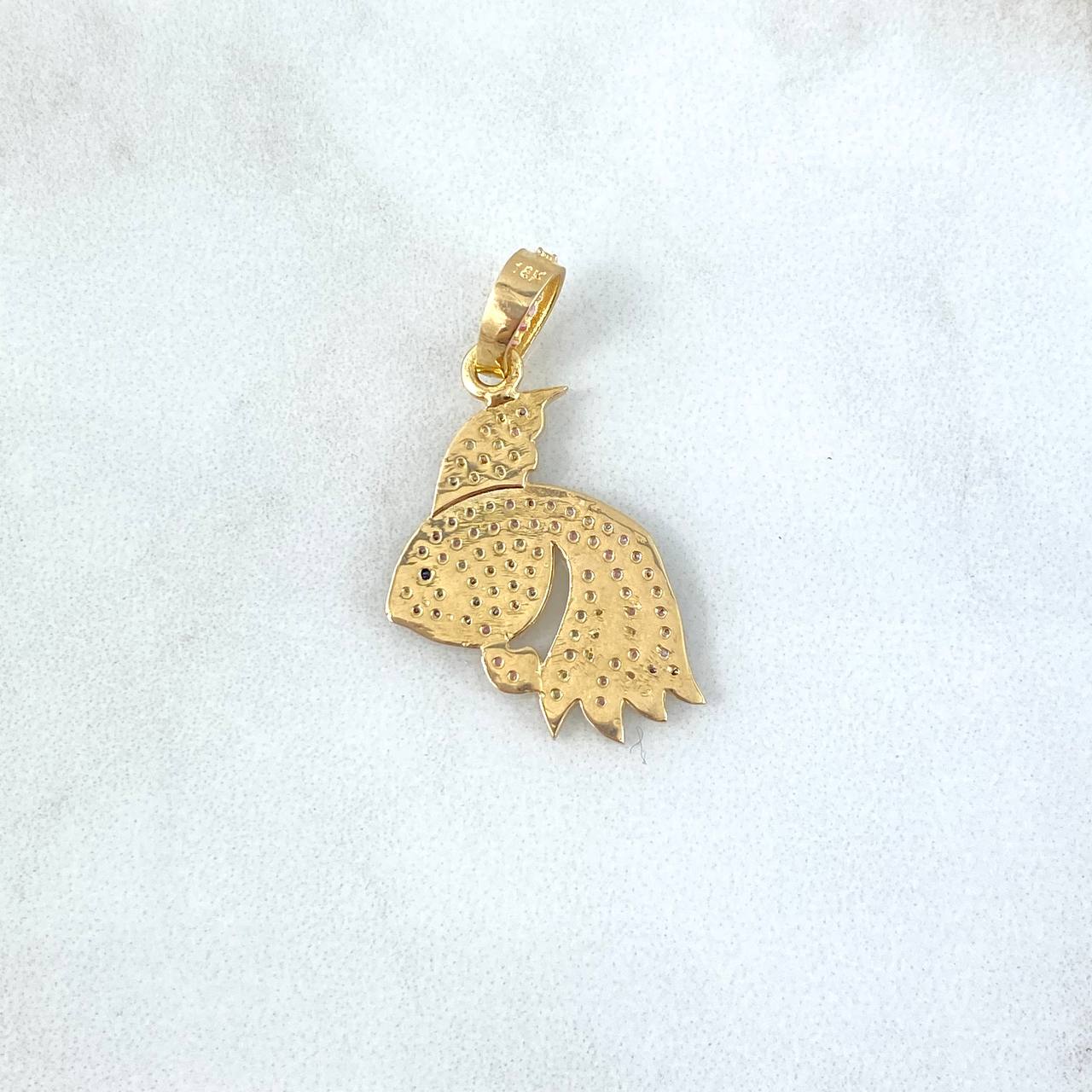 Dije Pez Bailarina 2.7gr / 3cm / Circones de Colores Oro Amarillo