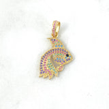 Dije Pez Bailarina 2.7gr / 3cm / Circones de Colores Oro Amarillo