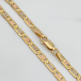Flat Ladder Diamond Cut Anklet 7.3 g / 9 1/4 in / 3.85 mm Three Golds 18K