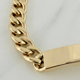 Pulso Cubano Placa 28.75 g / 8 1/2 in / 9.75 mm Oro Amarillo 18K