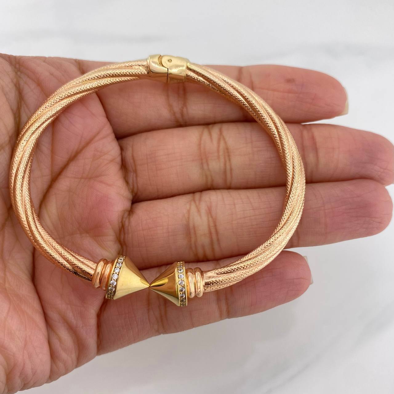 Pulso Entrelazado 12.55 g / 6 3/4 in / 4.5 mm Dos Oros Amarillo Rosa 18K