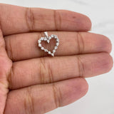 Dije Corazon 1.4 g / 1/2 in Oro Blanco 18K