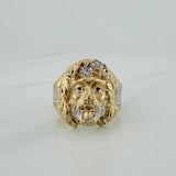 Jesus Christ Face Ring 10.9 g / T10 Two-Tone Yellow White 18K Gold