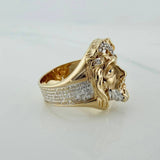 Jesus Christ Face Ring 10.9 g / T10 Two-Tone Yellow White 18K Gold