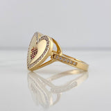 Anillo Corazon 4.35 g / T7 Dos Oros Amarillo Blanco 18K