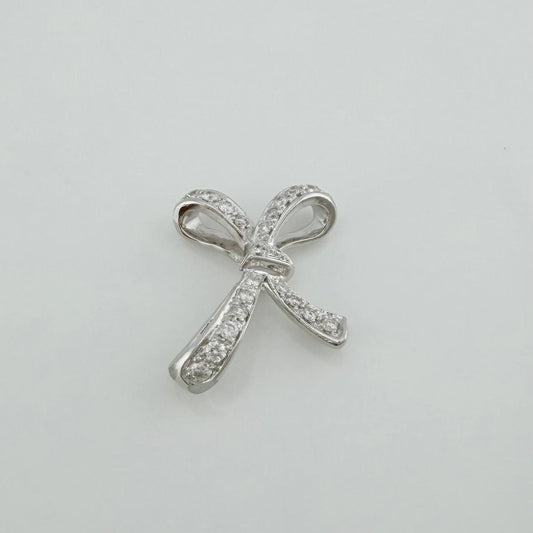 Bow Pendant 2.35 g / 3/4 in 18K White Gold