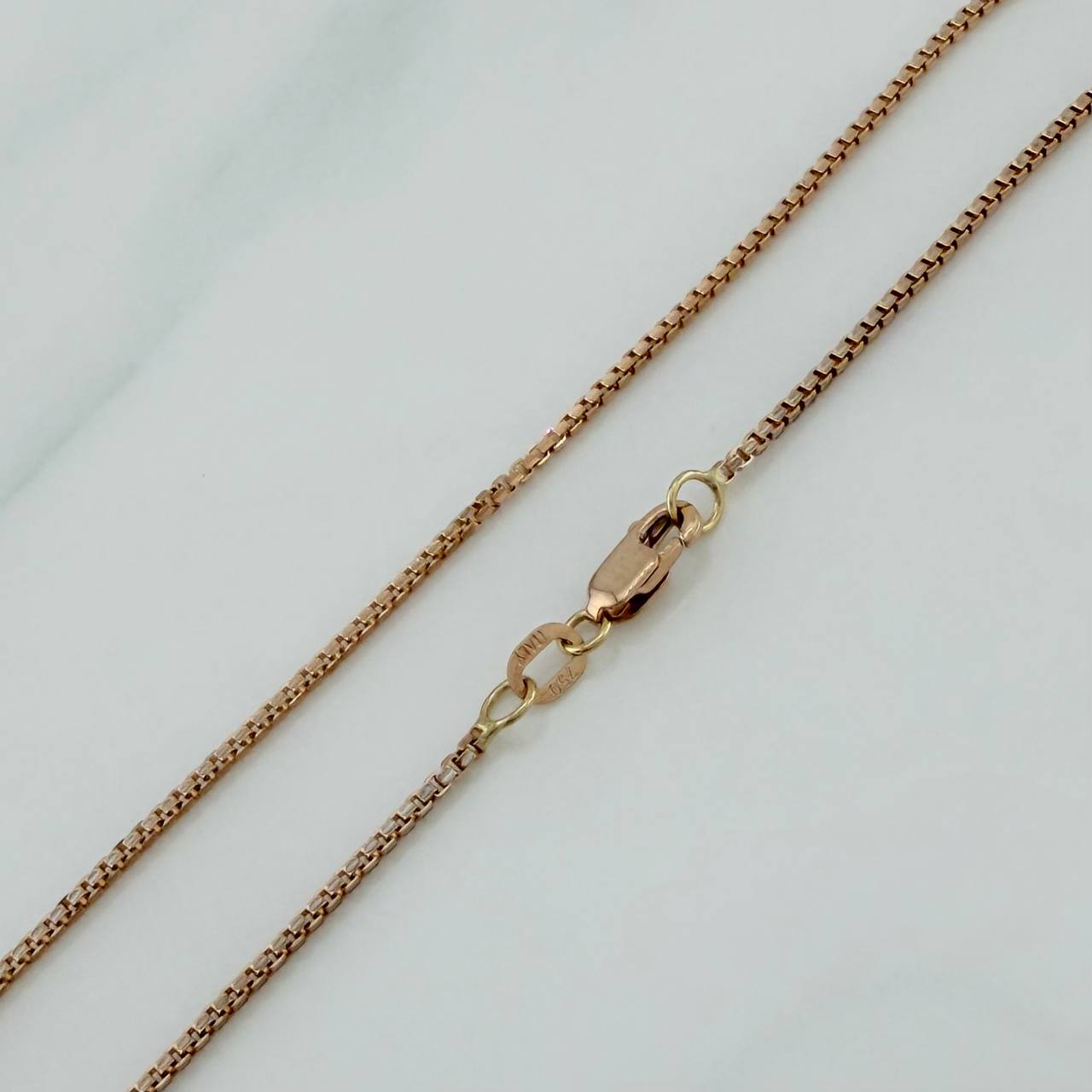 Venetian Chain 6.05 g / 24 in / 1.3 mm Two-Tone White Rose 18K