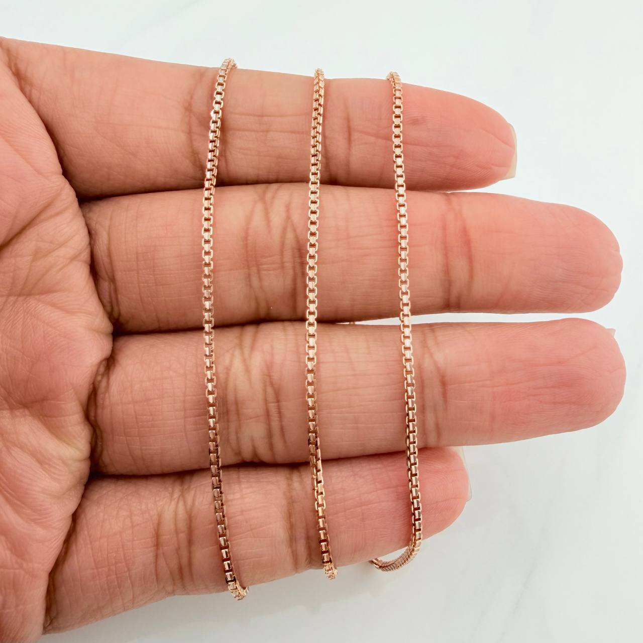 Venetian Chain 6.05 g / 24 in / 1.3 mm Two-Tone White Rose 18K