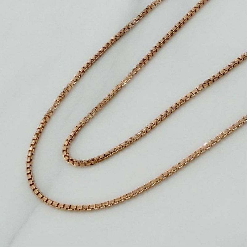 Venetian Chain 6.05 g / 24 in / 1.3 mm Two-Tone White Rose 18K