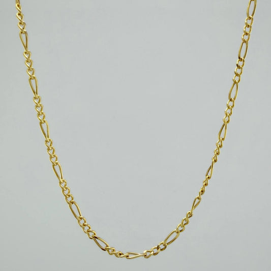 Cadena Figaro 3.1 g / 19 3/4 in / 2.26 mm Oro Amarillo 18K