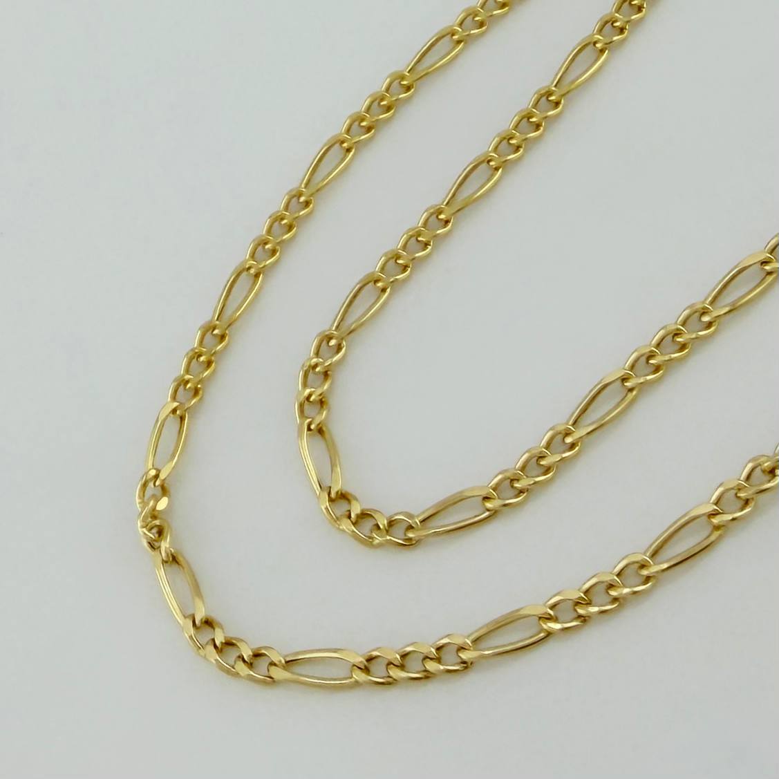 Cadena Figaro 3.1 g / 19 3/4 in / 2.26 mm Oro Amarillo 18K