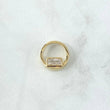 Pendant Rectangle In Hoop 1.25gr / 1cm / Smooth White Zircon Yellow Gold 18K *