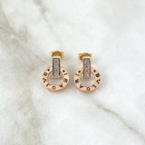Stud Earrings 3.15gr / 1.5cm / White Zircons 18K Rose Gold *