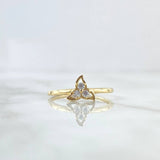 Ring Solitaire Flower 1.5gr / Size 7 1/2 / White Zircons 18K Yellow Gold