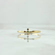 Cross Ring 1.1gr / T7 3/4 / Green Zircon 18K Yellow Gold ©