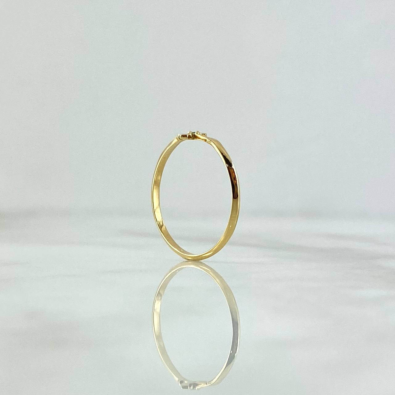 Cross Ring 1.1gr / T7 3/4 / Green Zircon 18K Yellow Gold ©
