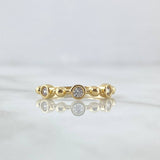 Bezel Sphere Ring 1.65gr / Size 6 / White Zircons 18K Yellow Gold ©