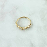 Bezel Sphere Ring 1.65gr / Size 6 / White Zircons 18K Yellow Gold ©