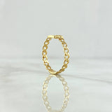 Anillo Cuadro Cubano 1.65gr / T6 3/4 / Circones Blancos Oro Amarillo 18K