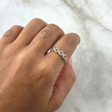 Dense Circles Ring 2.25gr / Size 6 1/2 / Colored Zircons 18K Yellow Gold