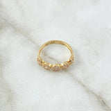 Thick Churumbela Ring 2.25gr / Size 6 1/2 / White Zircons 18K Yellow Gold