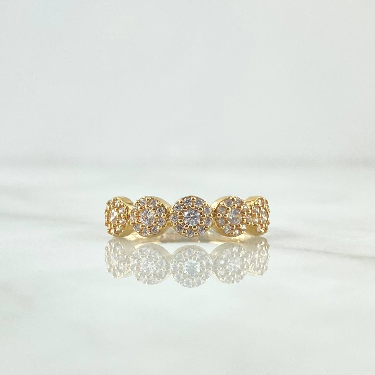 Thick Churumbela Ring 2.25gr / Size 6 1/2 / White Zircons 18K Yellow Gold