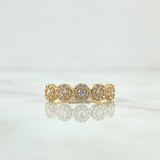 Thick Churumbela Ring 2.25gr / Size 6 1/2 / White Zircons 18K Yellow Gold